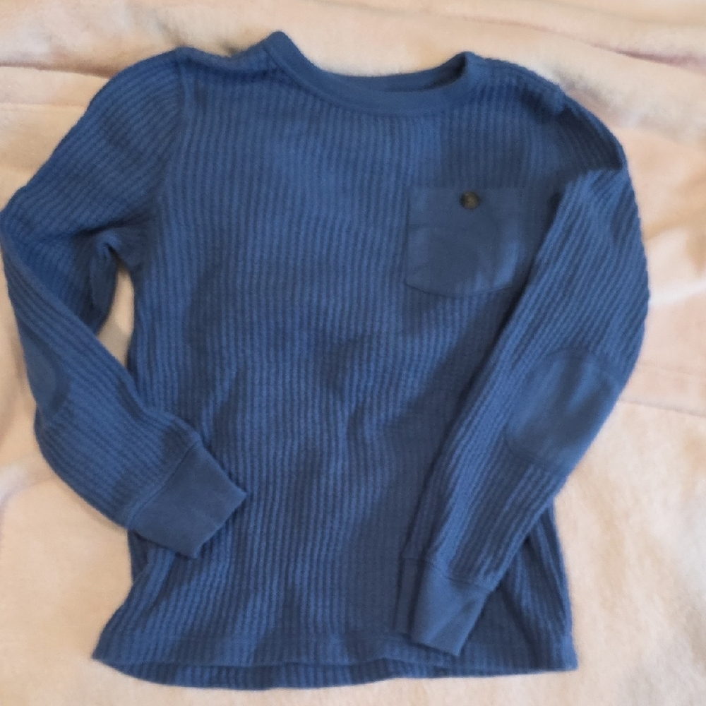 Old Navy Kids Long Sleeve Waffle Knit Tee in Blue